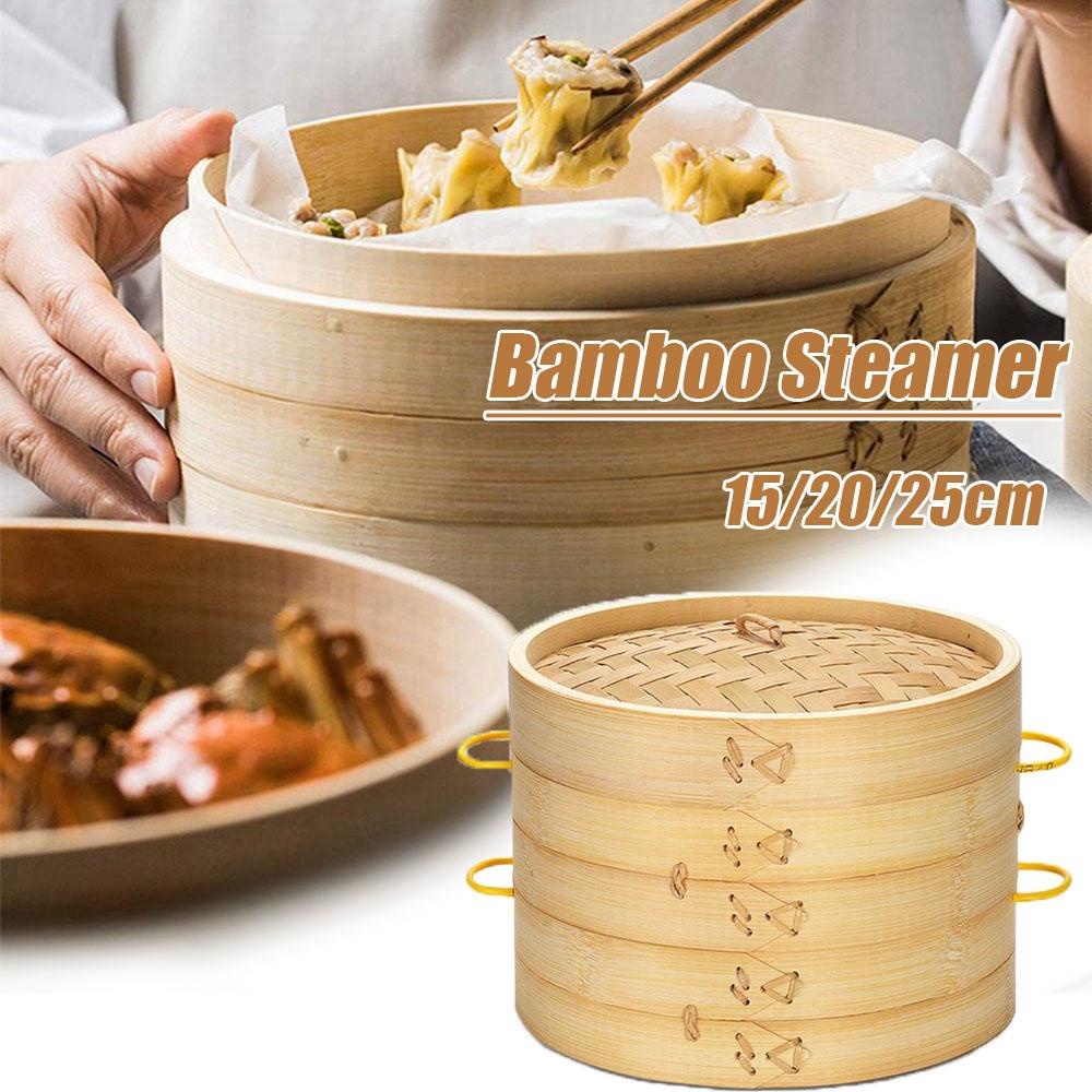 Nồi Hấp Bằng Tre 15 / 20 / 25 / 30 cm An Toàn Cho Sức Khỏe