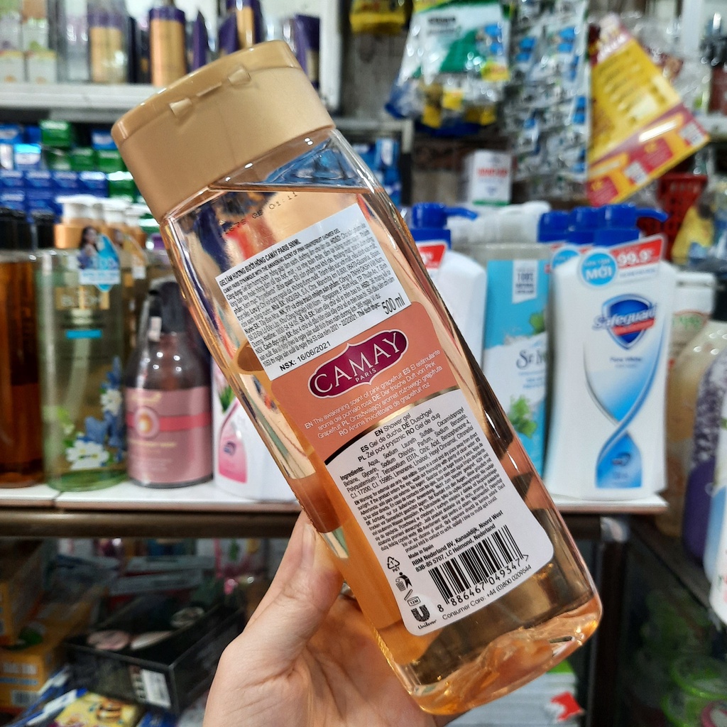 GEL TẮM HƯƠNG BƯỞI HỒNG CAMAY PARI 500ML