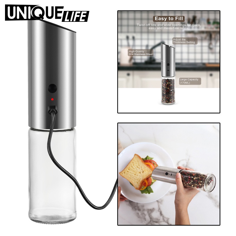 Máy Xay Tiêu Bằng Thép Không Gỉ Sử Dụng Điện Qua USB Yoyoyo01