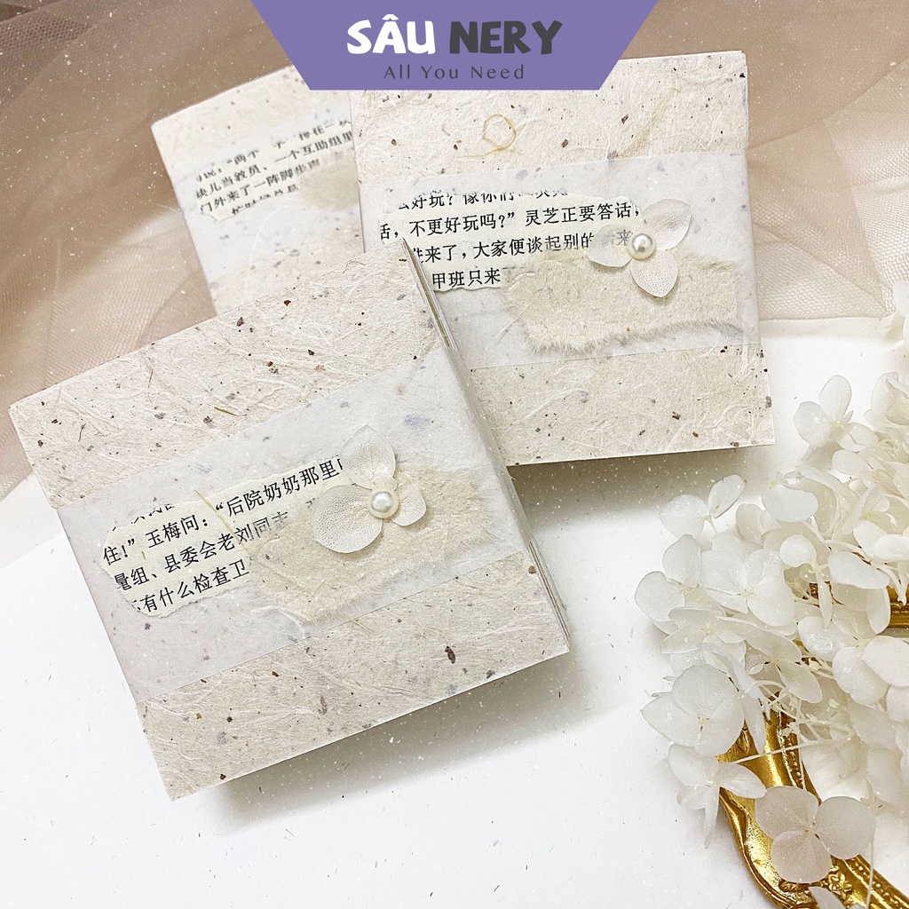 Sâu Nery - Set 10 tờ giấy handmade thủ công 8x8cm by Cikitacikii