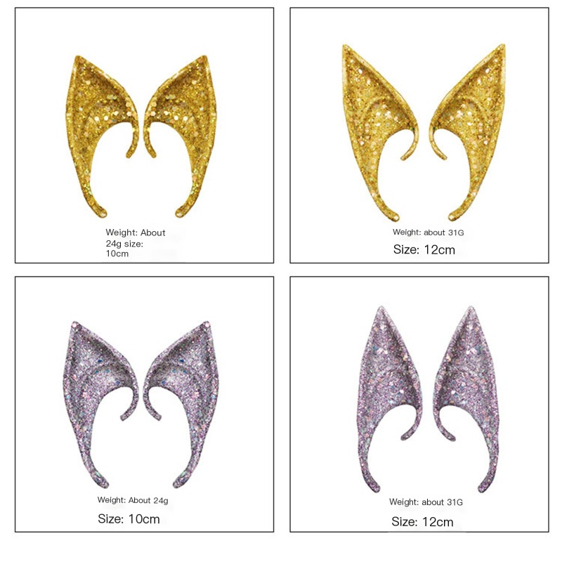 Set 2 Cặp Tai Yêu Tinh Giả Bằng Latex Mềm Vui Nhộn Trang Trí Halloween