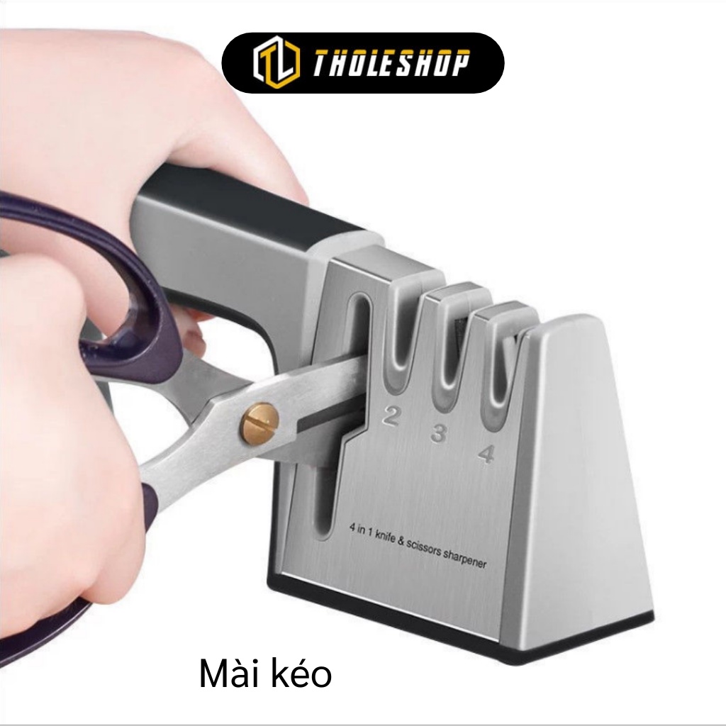 Dụng Cụ Mài Dao - Đá Mài Dao Kéo 4 Rãnh Có Tay Cầm Tiện Lợi 8533