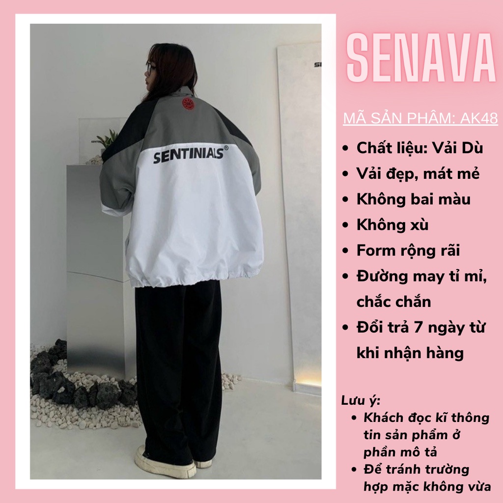 Áo khoác dù nữ nam Jacket 2 Lớp, Áo khoác gió Ulzzang Bomber Unisex SENAVA AK48