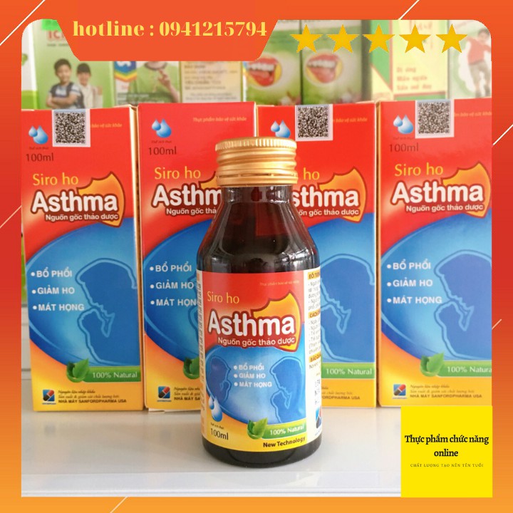 [Xả Kho] THUỐC HO - Asthma - GIẢM HO - HO KHAN - RÁT CỔ HỌNG - Lọ 100ml