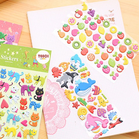 &lt;Ảnh Thật Shop Chụp&gt; Sticker - Hình Dán Nổi 3D The Zoo Nhiều Chủ Đề Xinh Xắn Trang Trí Sổ Tay Mohamm, Điện Thoại T084