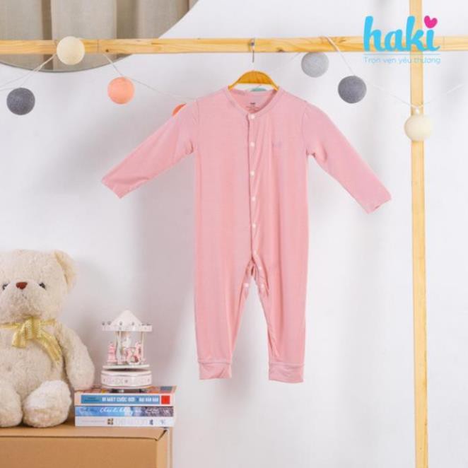 [] Bộ bodysuit dài tay vải sợi tre (Bamboo) chính hãng HAKI -BB007 ( Hàng Việt Nam xuất khẩu)