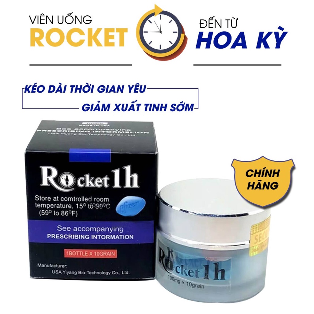 [Hàng MỸ - Cực Mạnh] Rocket 1H Hộp 10 Viên,Tăng Cường Sinh Lý - Khẳng Định Đẳng Cấp Phái Mạnh( CHE TÊN SẢN PHẨM)