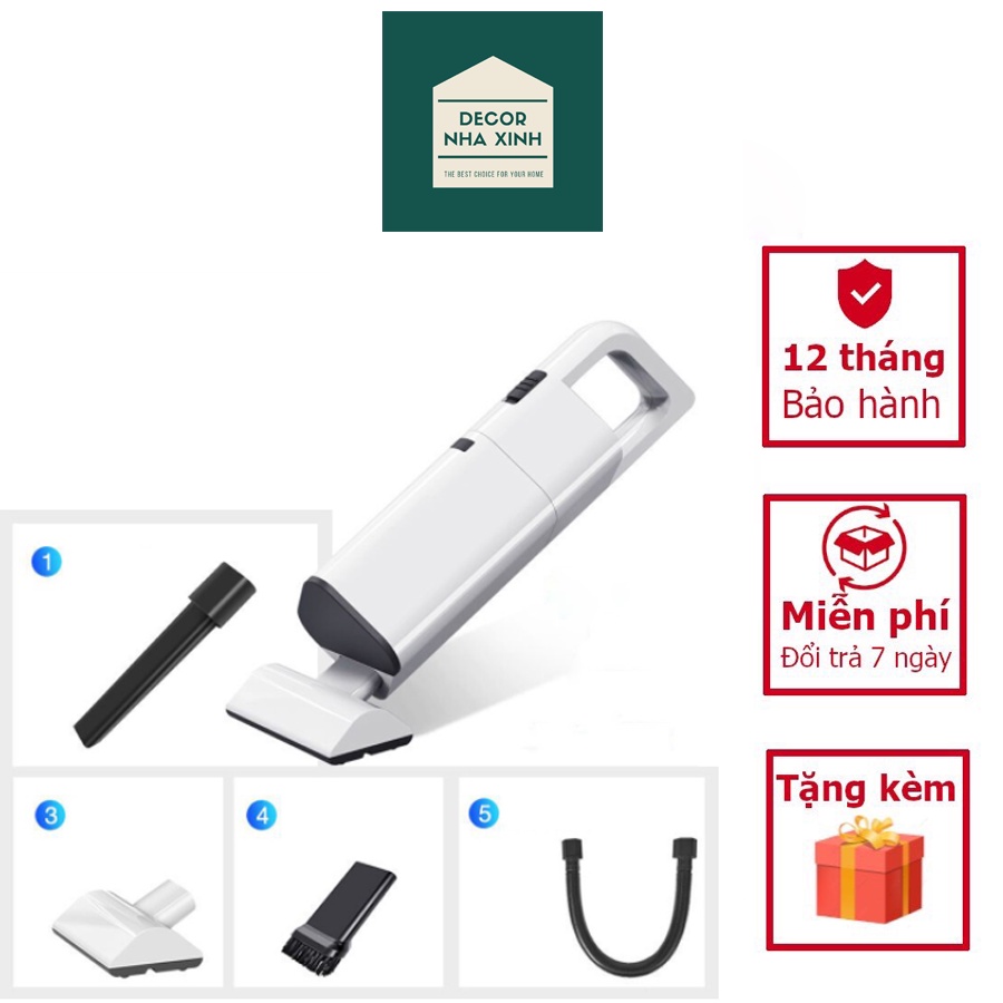 Máy hút bụi cầm tay 4 đầu thông minh không dây cao cấp AIKESI, lực hút siêu mạnh hút sạch bui bẩn, lông thú- BH 12 Tháng