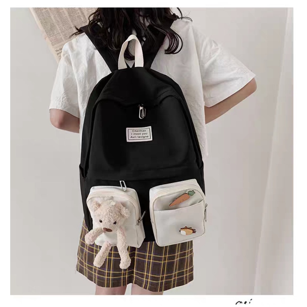 BALO ULZZANG ĐI HỌC UNISEX CÁ TÍNH, CẶP NỮ NAM THỜI TRANG TEEN DỄ THƯƠNG 5614