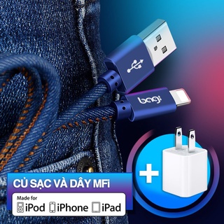 Bộ Củ sạc và dây sạc cho iPhone/iPad chuẩn MFi của APPLE - Hàng chính hãng Bagi phân phối bởi T-Mart.vn