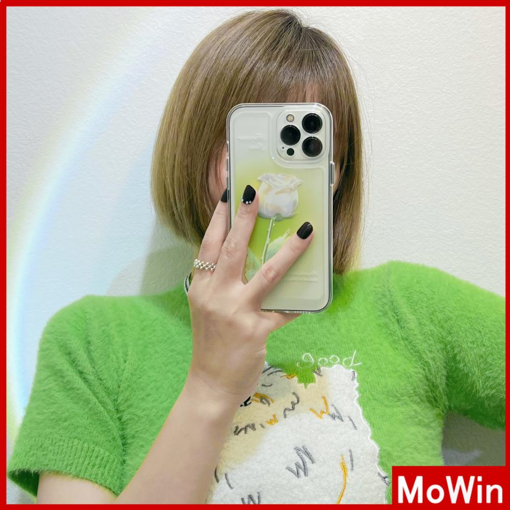 iPhone Case Luxury Silicone Soft Case Clear Case Shockproof Protection Camera White Rose Flower Compatible For iPhone 11 iPhone 13 Pro Max iPhone 12 Pro Max iPhone 7Plus iPhone xr