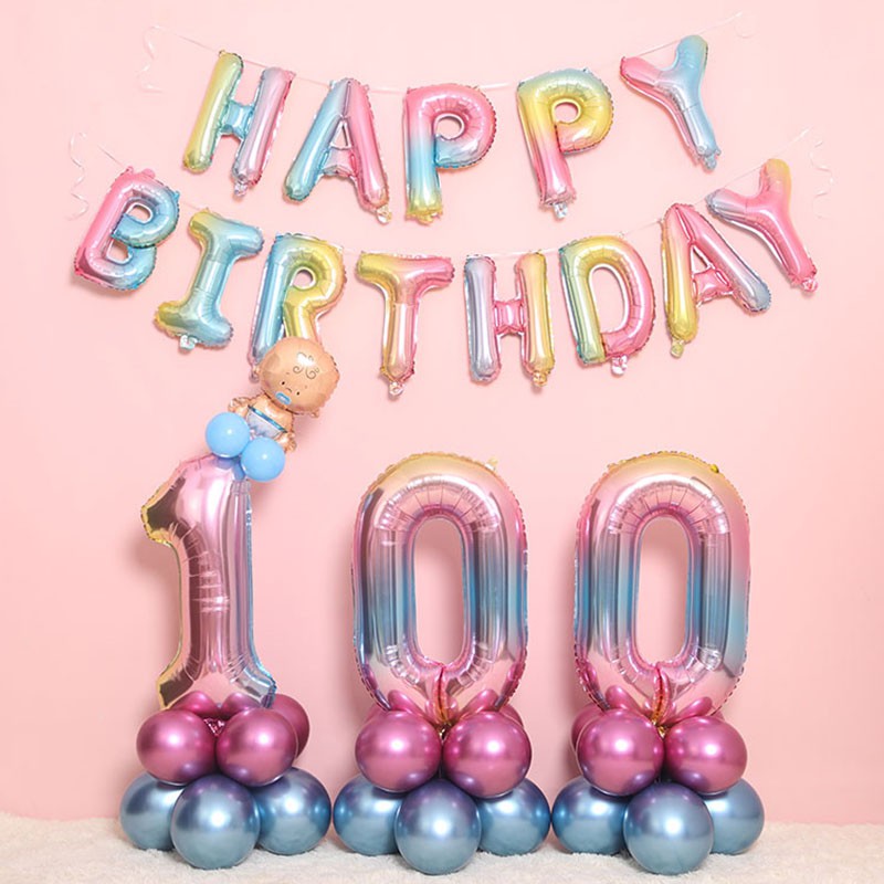 Bong bóng hình số màu gradient độc đáo dùng trang trí