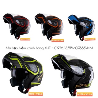 Mũ bảo hiểm fullface, nón bảo hiểm lật cằm Royal M179 Tem 2 kính - Hàng chính hãng,