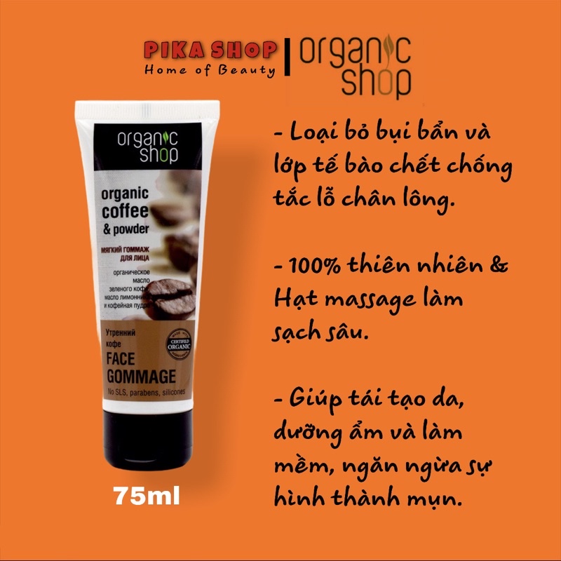 Tẩy Da Chết Cà Phê Nga Organic 75ml