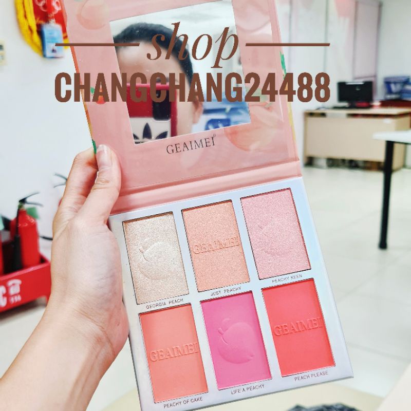Phấn má và bắt sáng Geaimei 6 ô cao cấp. ngoài đẹp hơn ảnh mp | BigBuy360 - bigbuy360.vn