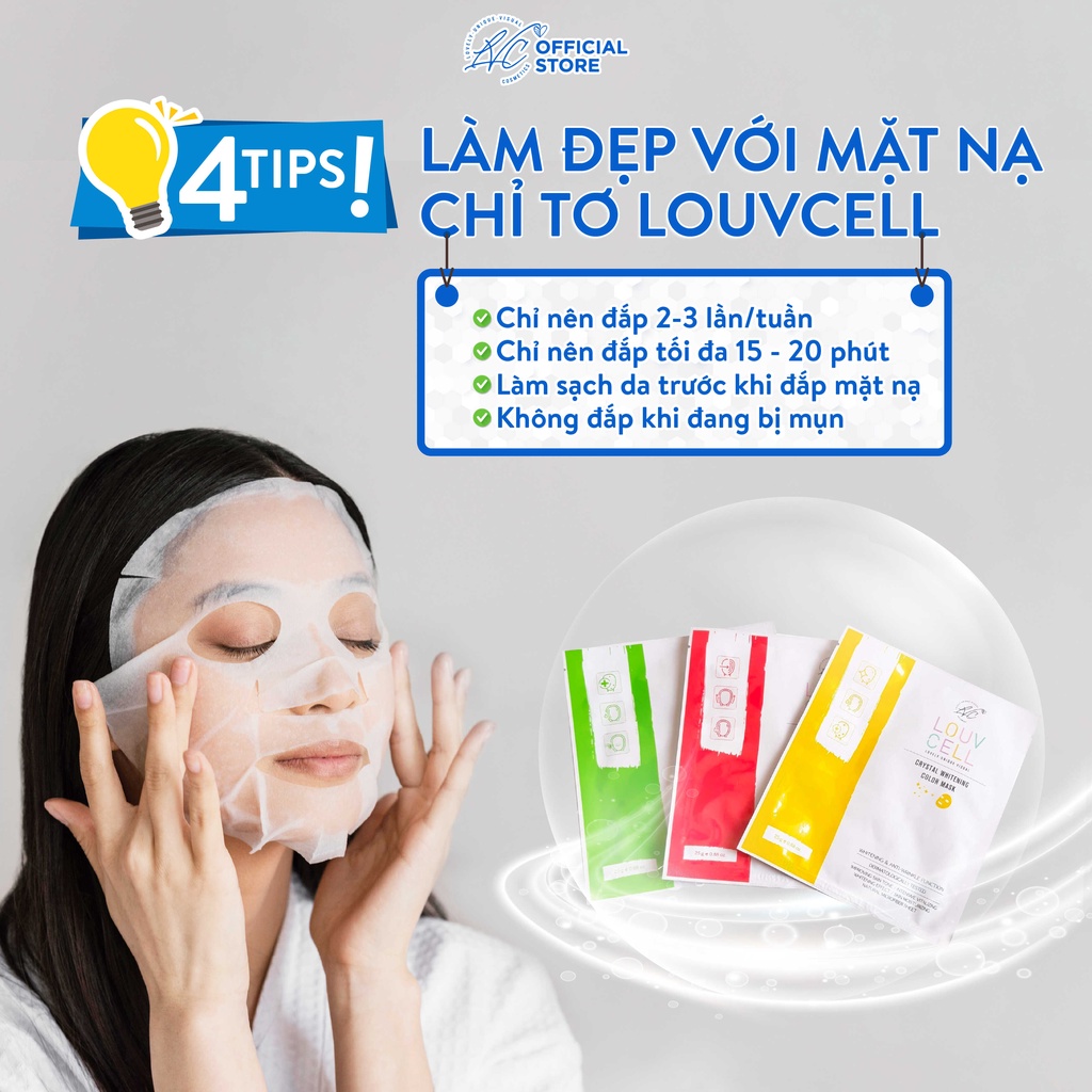 Mặt nạ vi sợi thiên nhiên chăm sóc da Louvcell Crystal Color Mask 25g