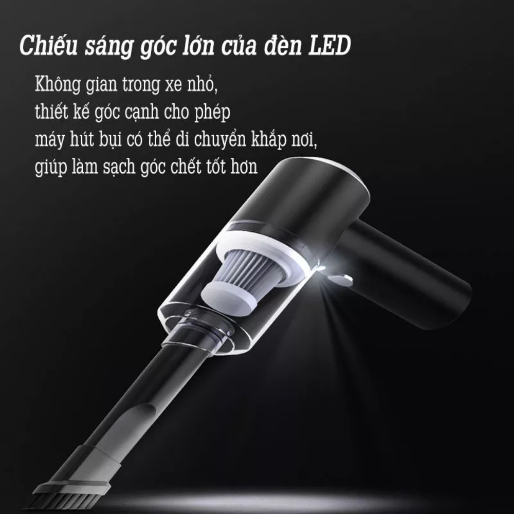 Máy Hút Bụi Cầm Tay Mini Không Dây Hút Bụi Ô Tô, Bụi Giường Tiện Lợi