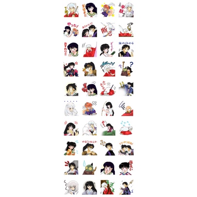 Sticker anime Inuyasha 30-60 cái decal ép lụa/ hình dán Inuyasha