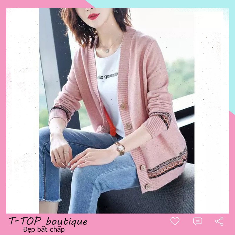 Áo khoác len cardigan họa tiết thổ cẩm ulzzang hot trend 2022