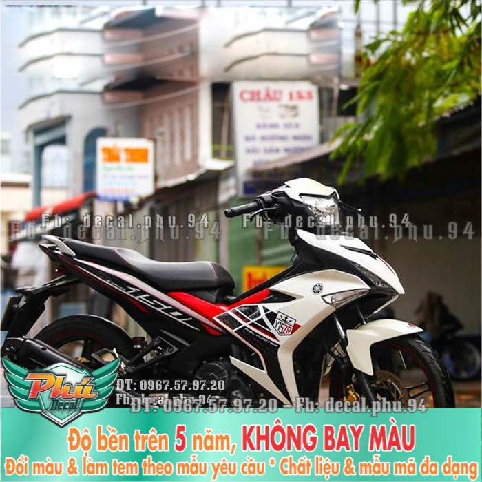 Tem rời EX 150 Y15 ZR trắng đen đỏ (P)