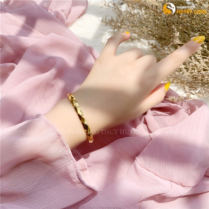 Vòng Tay Nữ Mạ Vàng 18K Cao Cấp Mẫu Họa Tiết LVN004, Lắc Tay Nữ Mạ Vàng Hàn Quốc Cao Cấp, Sành Điệu, Thời Trang