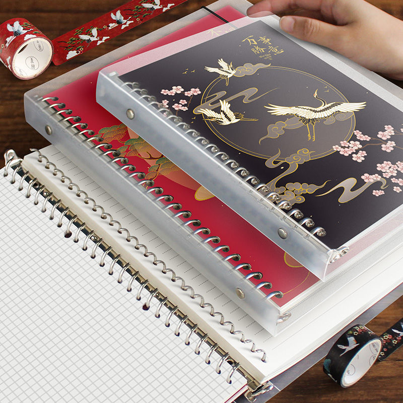 Crane Style RetroA5B5Loose Spiral Notebook Buckle Notebook Removable Refill Cover Shell Single Sale Including Separated Pages m35u