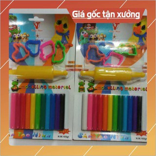 Đất Nặn Vỉ 12 Màu Tặng Khuôn + Dụng Cụ Lăn