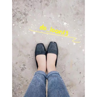 [ SẴN ĐEN SZ 43 ] Bệt da mềm nơ nhí BIGSIZE (35-43)