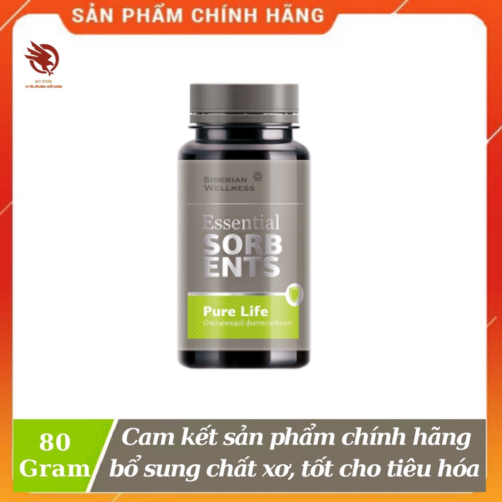 [ CHÍNH HÃNG ] - Essential Sorbents Pure Life Siberian, bổ sung chất xơ, giúp nhuận tràng, tốt cho tiêu hóa - Chai 80g