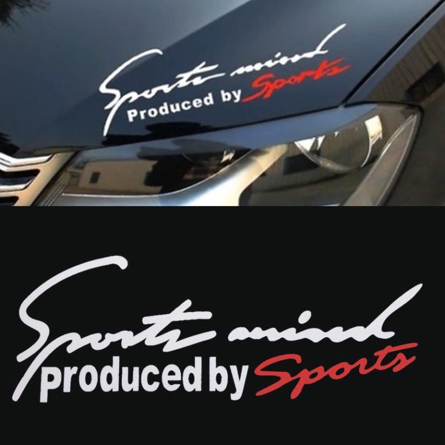 (nhiều màu) Tem xe ô tô Sport Mind Produced By Sport, đề can dán xe thể thao tạo điểm nhấn phong cách