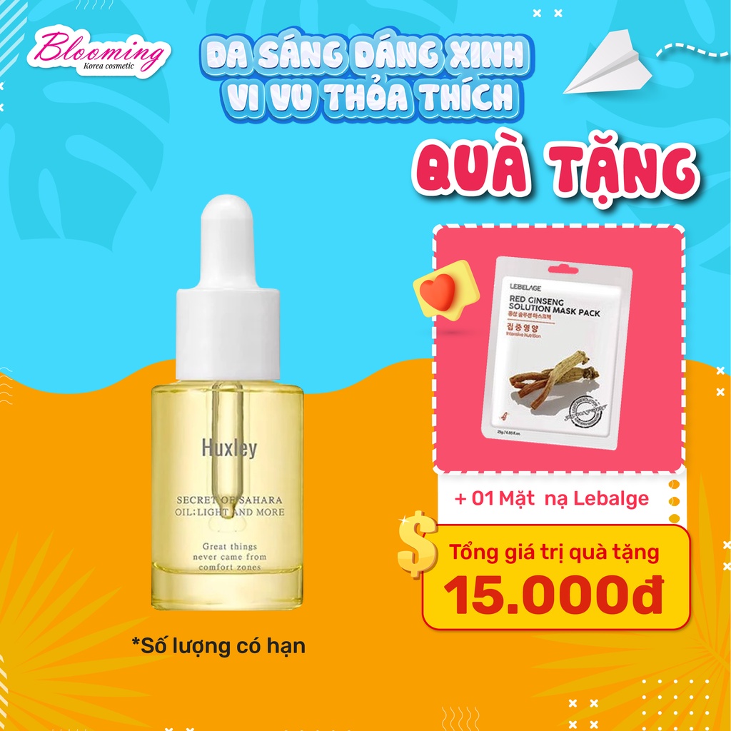 Tinh Chất Dưỡng Ẩm, Chống Lão Hóa Huxley Oil Light And More 5ml - Huxley Mini