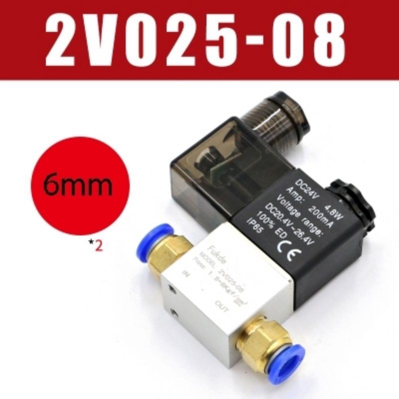  VAN ĐÓNG MỞ KHÍ NÉN 2V025 VAN THƯỜNG ĐÓNG CÓ CHÂN KẾT NỐI ỐNG HƠI 6 8 10 ĐIỆN 220V