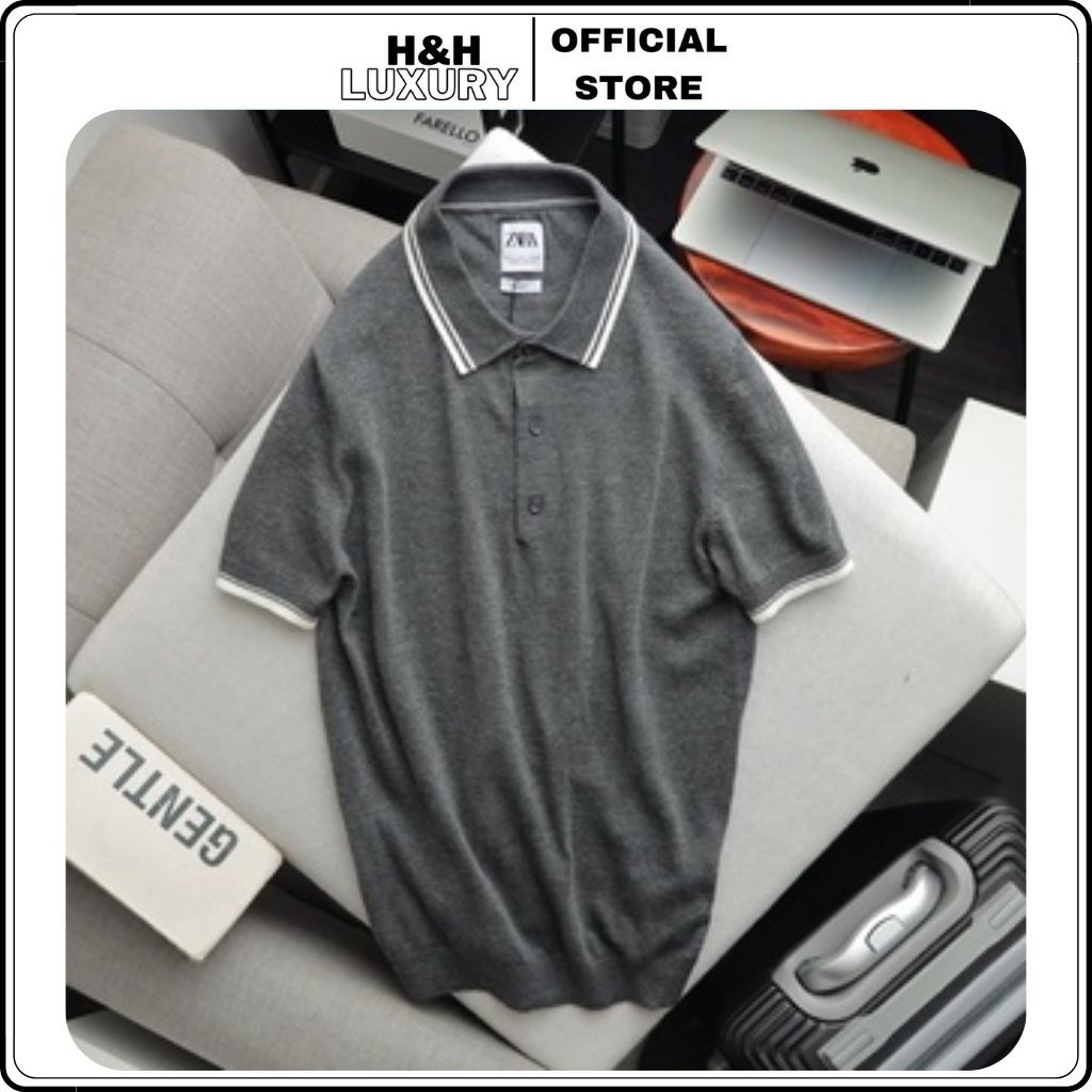Áo len cộc tay, áo len có cổ chất liệu len lông cừu merino mềm mịn, nhẹ, thoáng- H&H LUXURY