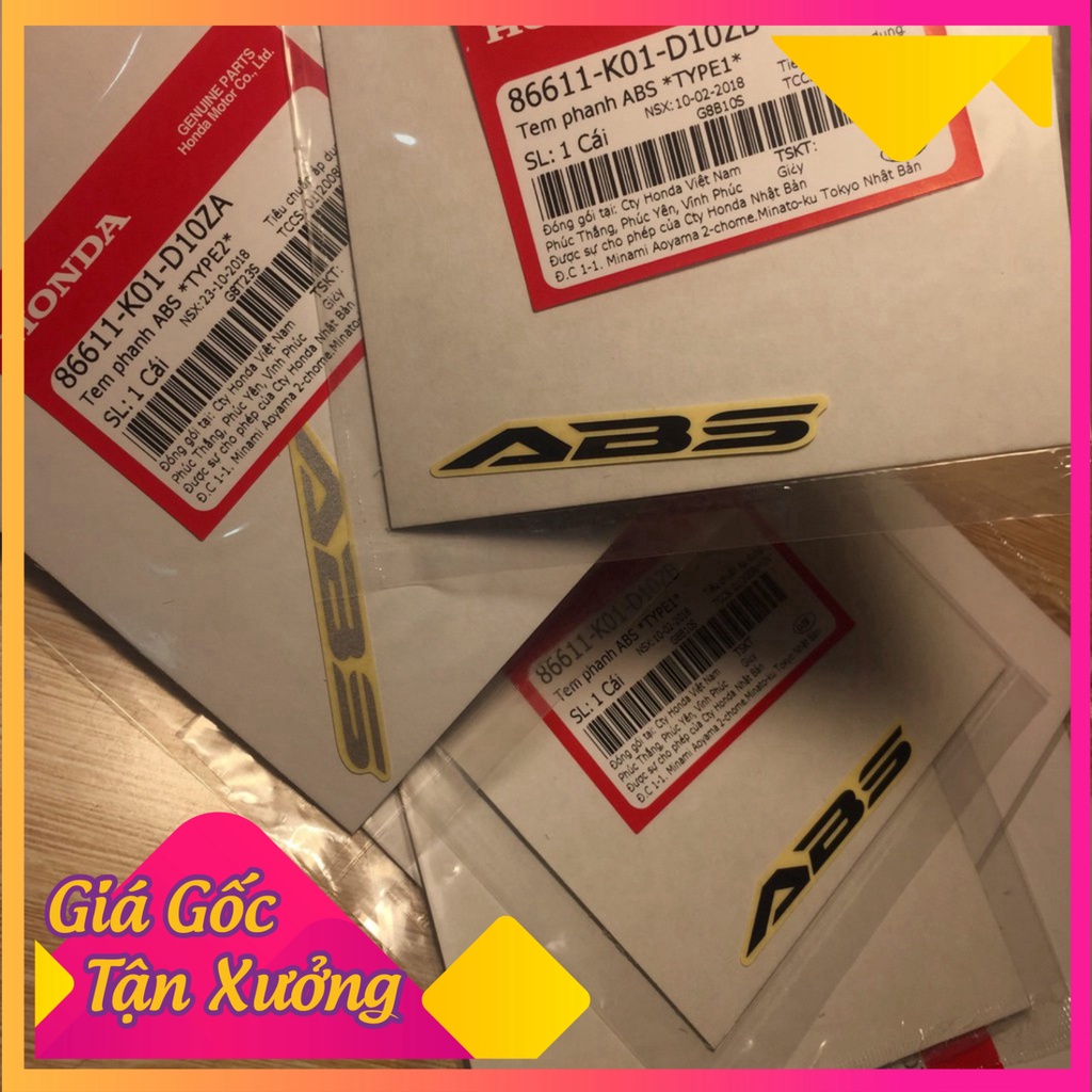★ Tem Chữ ABS Honda SH ABS Chính Hãng HONDA ★  (Ảnh Sp thật)