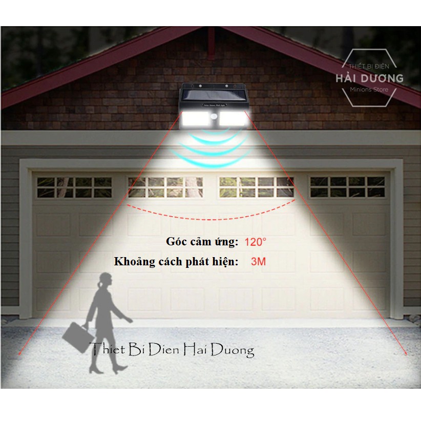 Bộ 3 Đèn led đôi cảm biến hồng ngoại năng lượng mặt trời  (40 mắt led ) - cảm biến 3 chế độ - Energy Green L