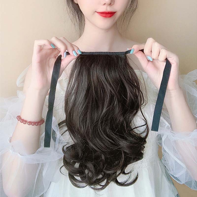 Tóc Giả Dài 30cm Xoăn Có Ruy Băng Thời Trang Cho Nữ