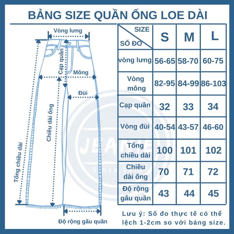 Quần jean ống loe, cạp cao, co giãn 4 chiều hàng VNXK cao cấp