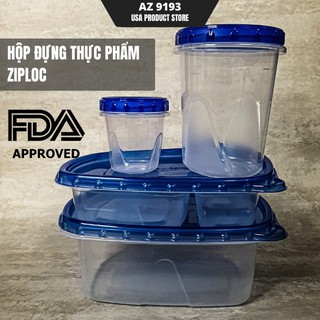Hộp Bảo Quản Thực Phẩm Tủ Lạnh Ziploc, Mua Tại Mỹ - Không BPA, Để Ngăn Đông, Dùng Được Microwave, Máy Rửa Chén - Az9193