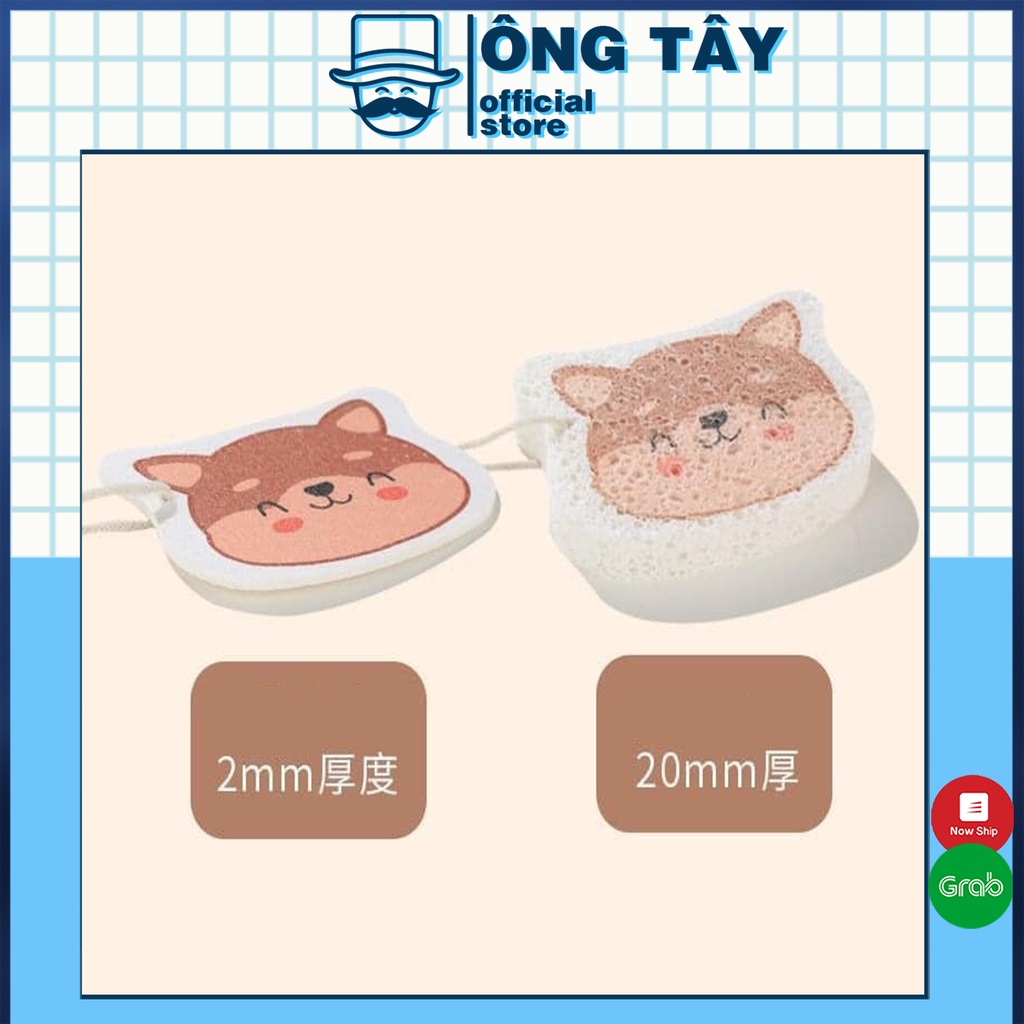 MIẾNG RỬA BÁT XỐP BỘT GỖ HÌNH THÚ
