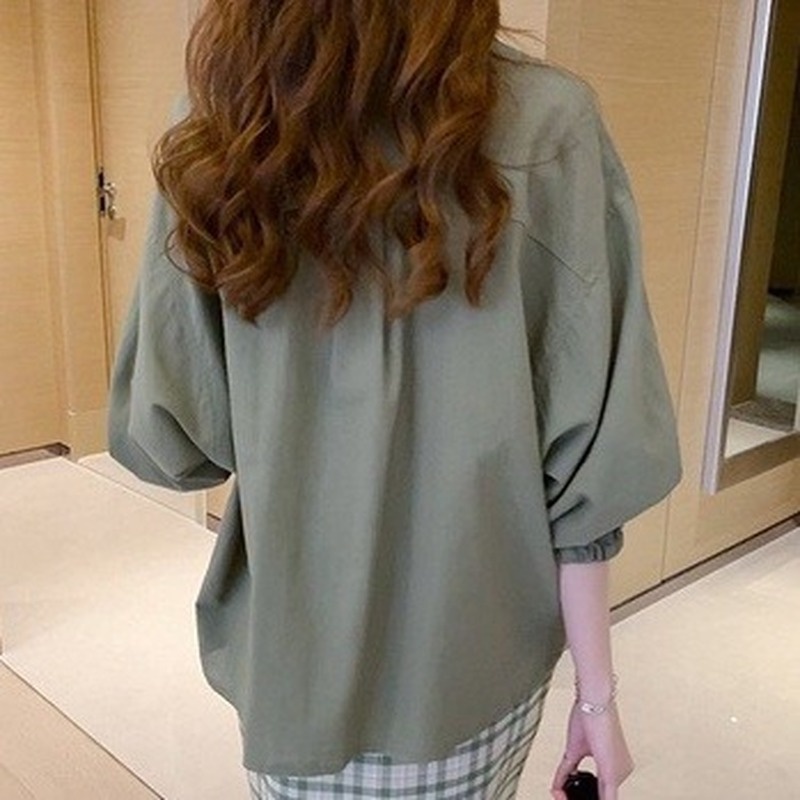 Áo sơ mi tay dài dáng rộng phong cách Hàn Quốc thời trang mùa xuân dành cho nữ 21830 | BigBuy360 - bigbuy360.vn