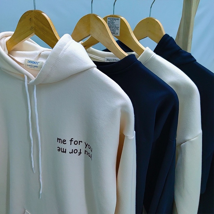 FREESHIP Áo nỉ hoodie in chữ You For Me,nỉ Bông cao cấp mềm mại dày dặn,áo nỉ bông unisex nam nữ,Freesize dưới 65k