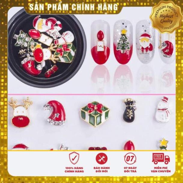 Hũ mix các hình Noel đính móng tay chân làm nail