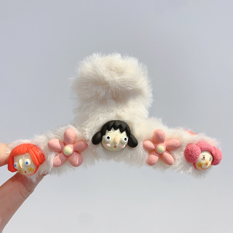 Kẹp tóc càng cua phủ lông mịn cực xinh - UniLabel