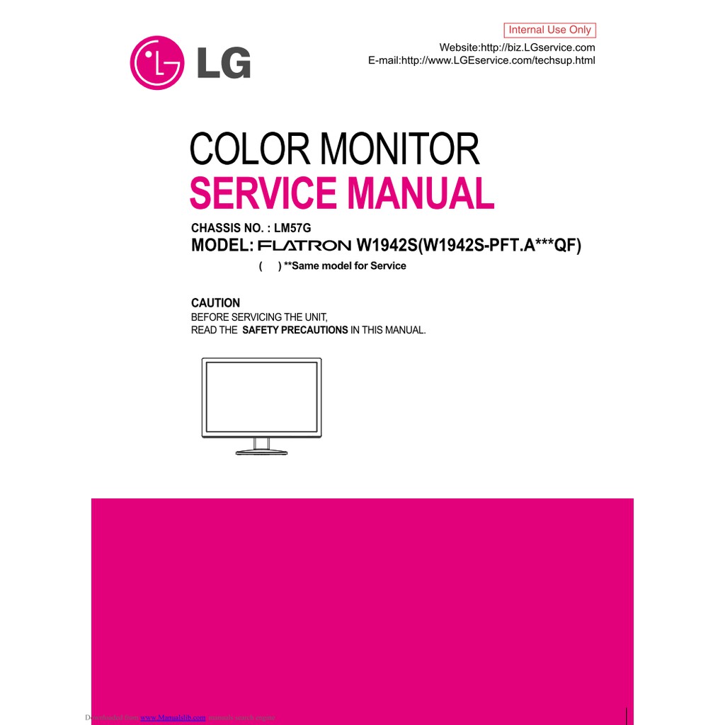 Hướng dẫn sửa chữa và sơ đồ màn LG flatron w1942s