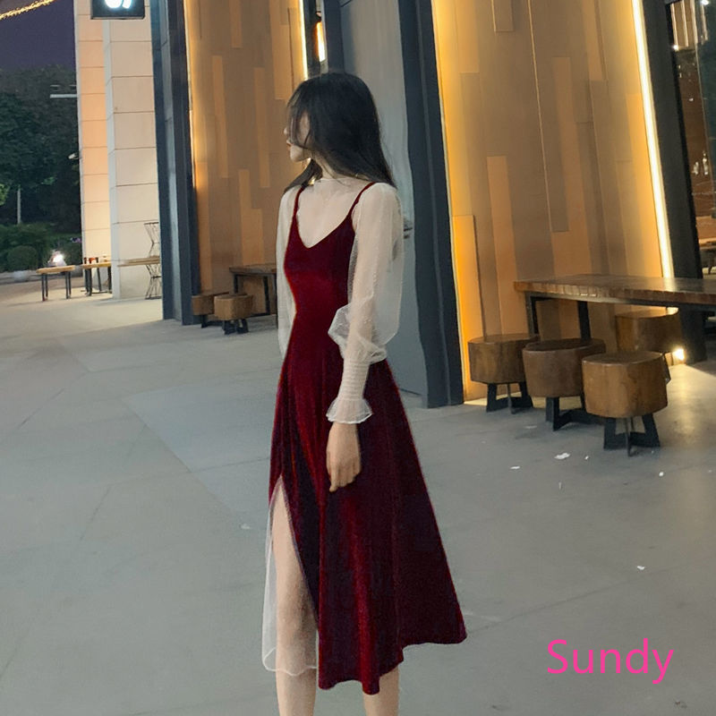 Đầm Nhung Gợi Cảm Thời Trang Nữ