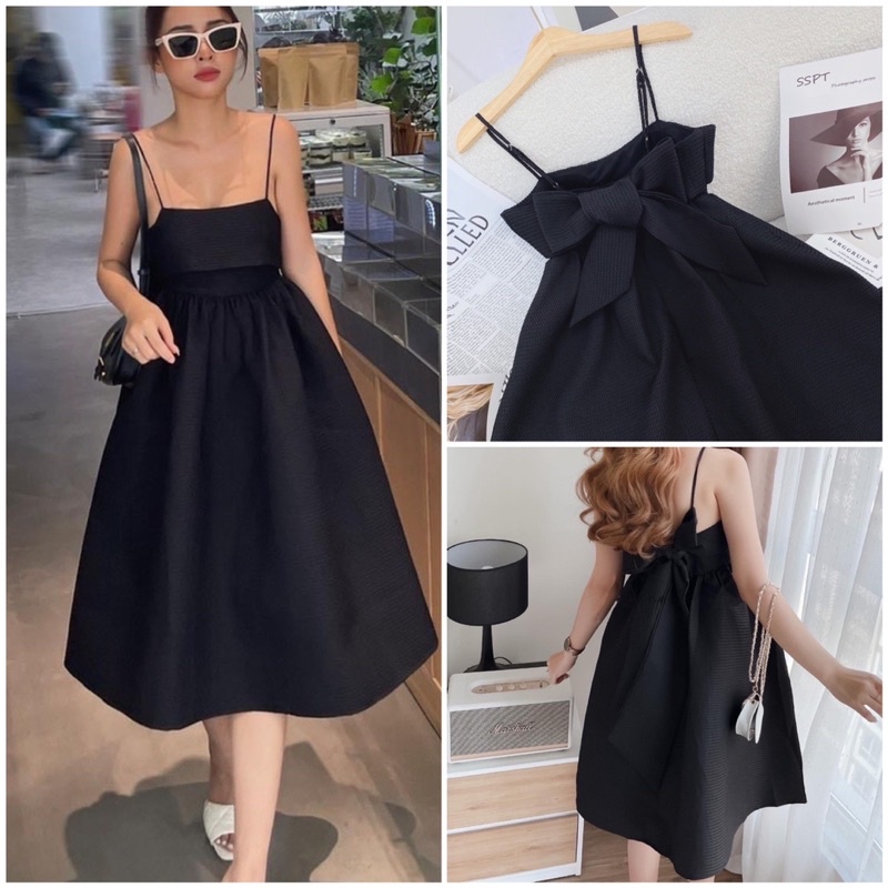 NEW | VÁY 2 DÂY BABYDOLL XỐP PHỒNG NƠ LƯNG