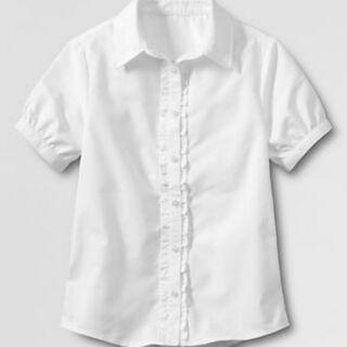 Áo sơ mi trắng tay cộc bé gái