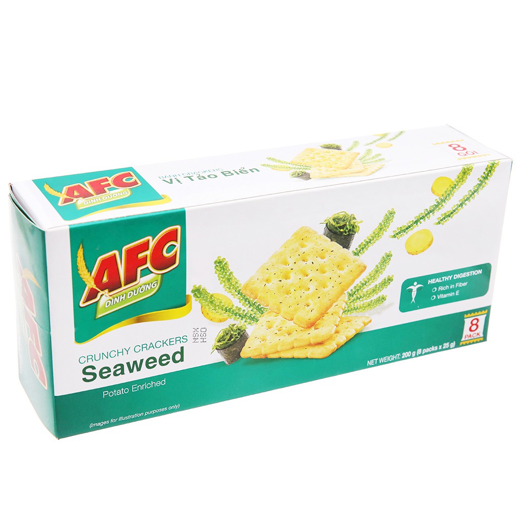 Bánh cracker vị tảo biển AFC Dinh Dưỡng hộp 200g