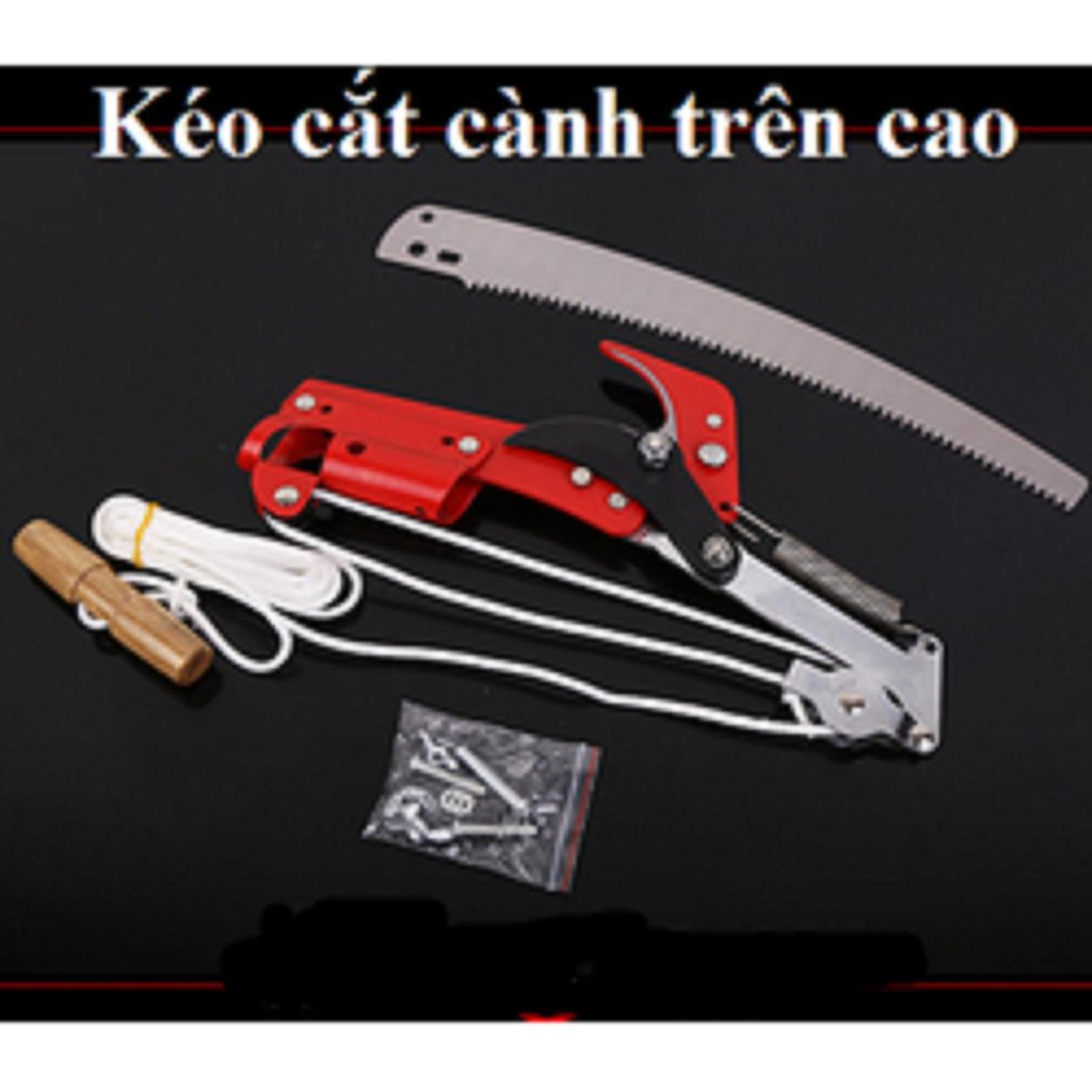 Đầu kéo cắt cành cây trên cao, hái quả, kết hợp cưa cành