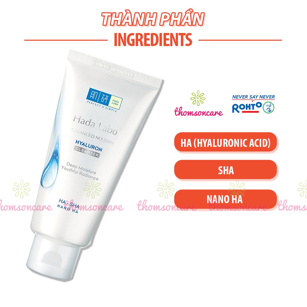 Sữa rửa mặt dưỡng ẩm tối ưu Hada Labo Cleanser tuýp 80g - srm giảm khô da Hadalabo